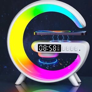 Colorful LED Wireless Charging Alarm Clock